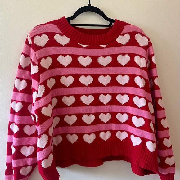 shiny by nature limited edition hearts all over sweater valentine’s day - Picture 1 of 7